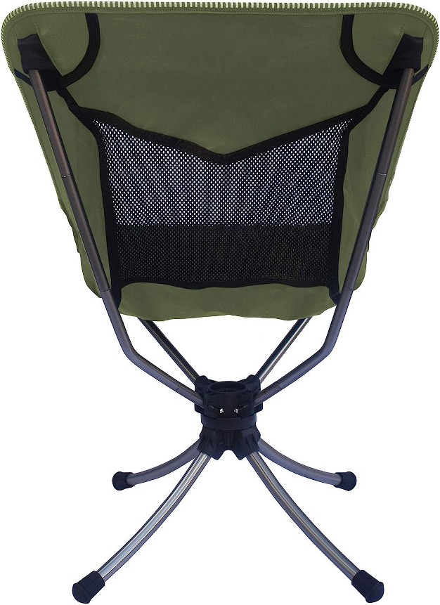 Lightspeed Outdoors Short Swivel Camp Chair Outside Seating Green