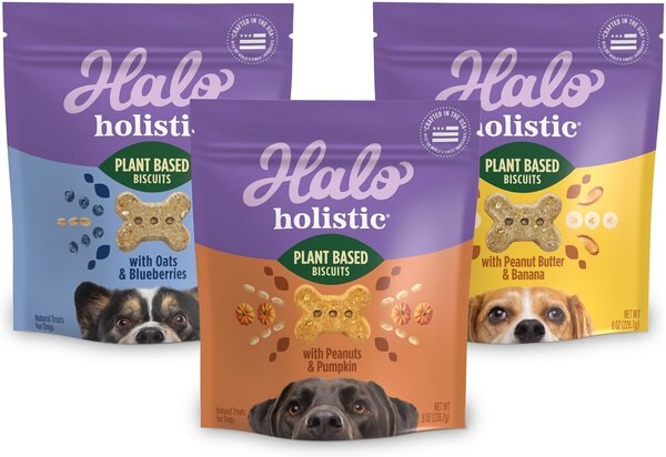 Halo Plant-Based Variety Pack Dog Treats， 3 count