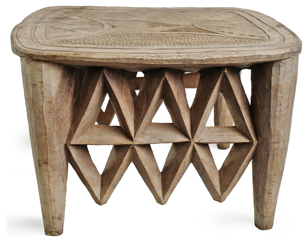 Consigned Nupe Tribal Stool Table   Rustic   Side Tables And End Tables   by Design Mix Furniture  Houzz