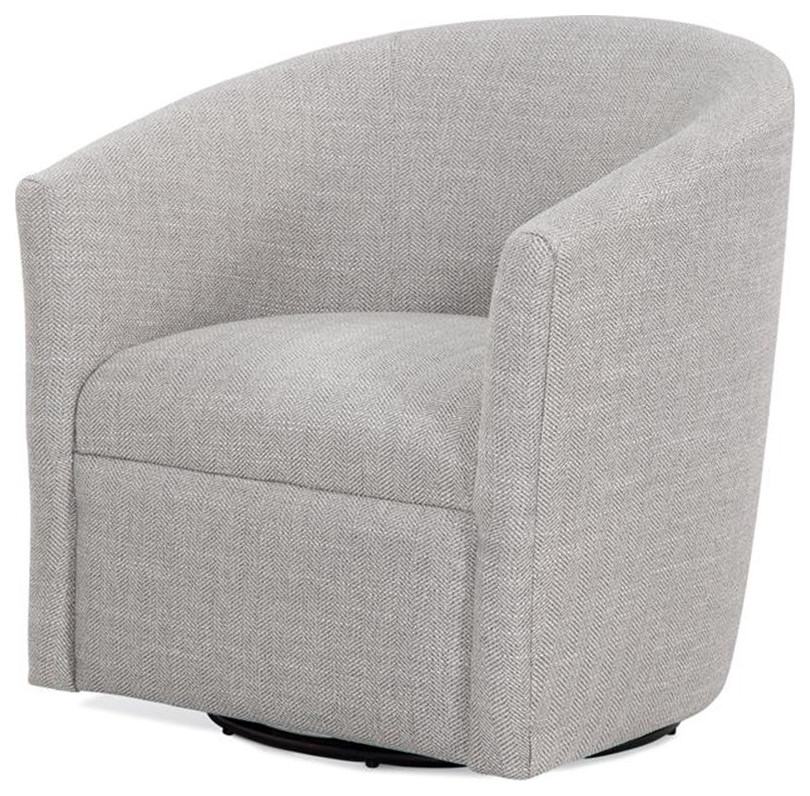 Bowery Hill Transitional Fabric Swivel Chair in Sea Oat Beige   Transitional   Armchairs And Accent Chairs   by Homesquare  Houzz