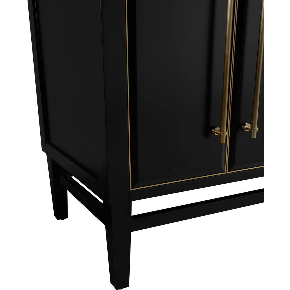 Avanity Mason 24 in. Bath Vanity Cabinet Only in Black with Gold Trim MASON-V24-BKG