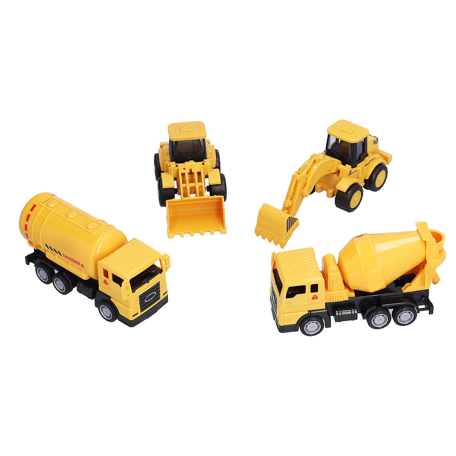 4 Pcs Mini Construction Vehicles Model Plastic Classic Engineering Vehicles Cars Toy For Kids Toddlers Boys