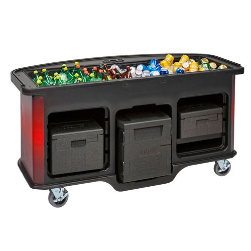 Cambro CVC75BW - Mobile Vending Cart - Base Unit - Custom Wrap Graphics Available， Red Wrap