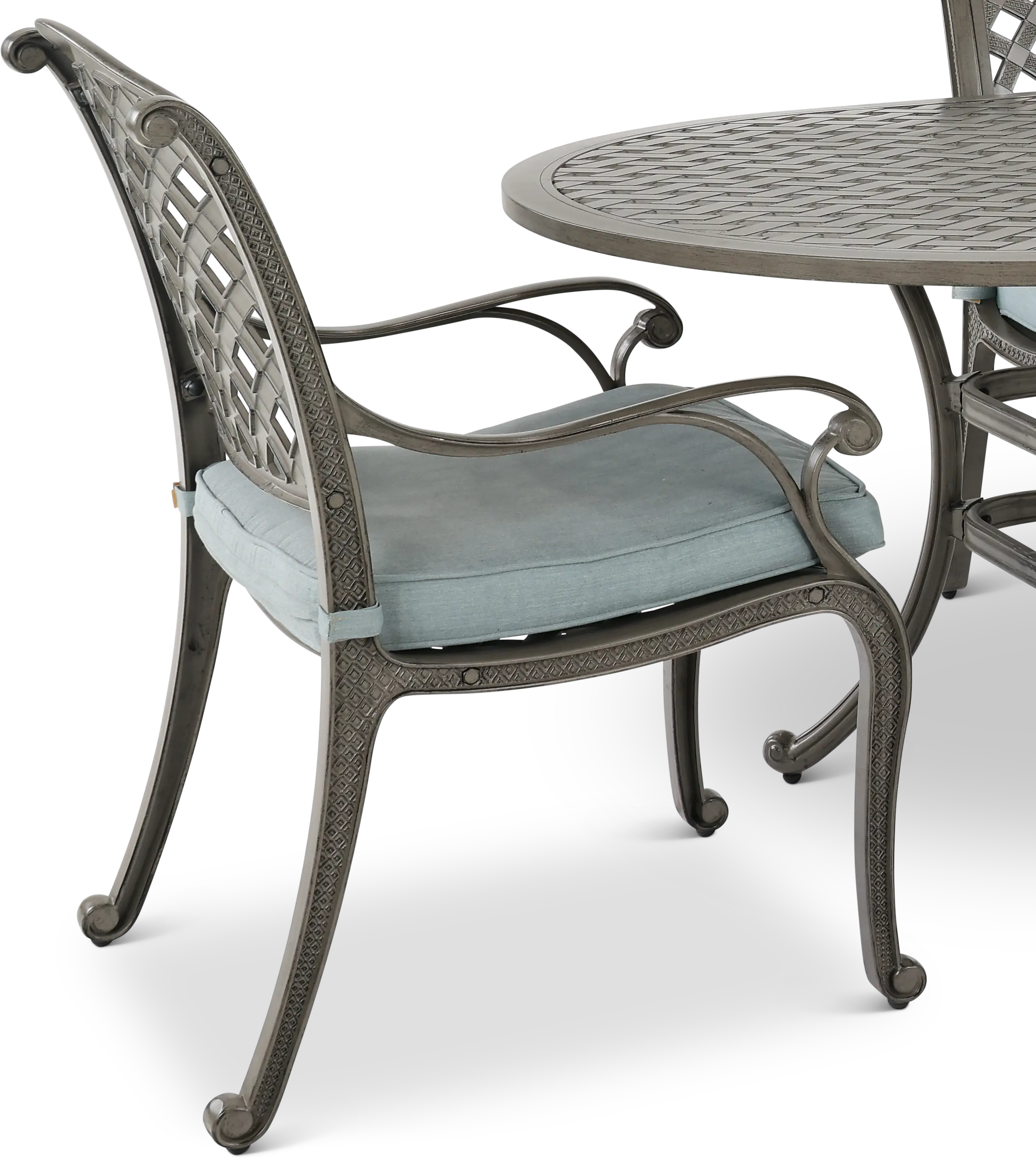 Macan Gray Cast Metal 5 Piece Oval Patio Dining Set