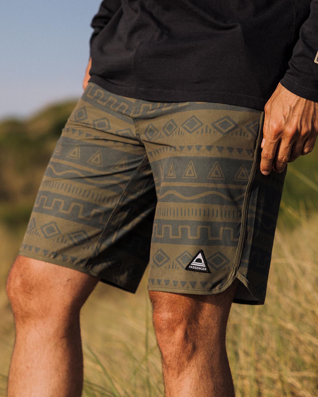 Breaks Recycled Boardshort - Abstract Stripe Khaki