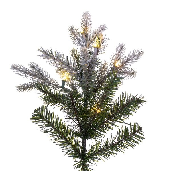 Vickerman 10' x 54 Frosted Douglas Fir Fir Artificial Slim PreLit Christmas Tree，DuraLit® Warm White LED Mini Lights.