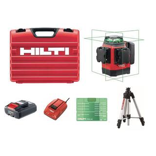 Hilti 33 ft. PM 30-MG Multi-Green Laser Kit with PMA 20 Tripod Battery Charger and Case 3627166