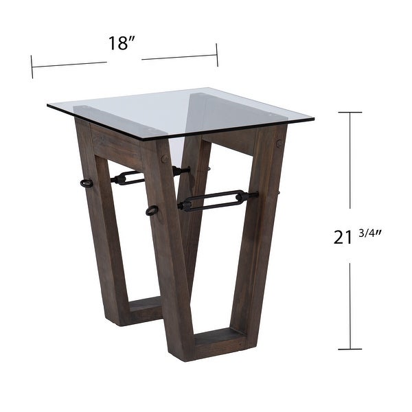 SEI Furniture Garanger Reclaimed Wood Side Table