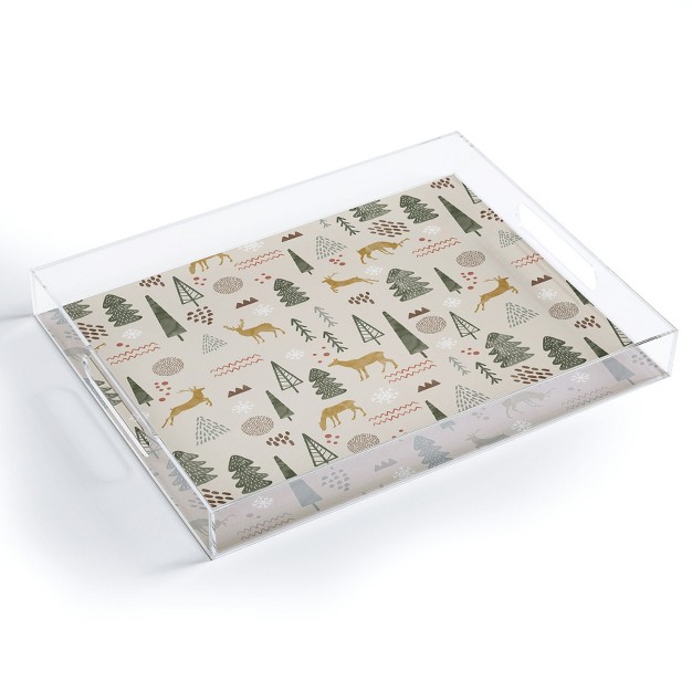 Marta Barragan Camarasa Deer Christmas Forest Acrylic Tray Deny Designs