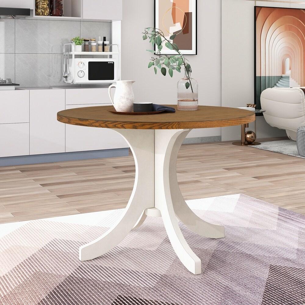 Solid Wood Round Dining Table for Small Places