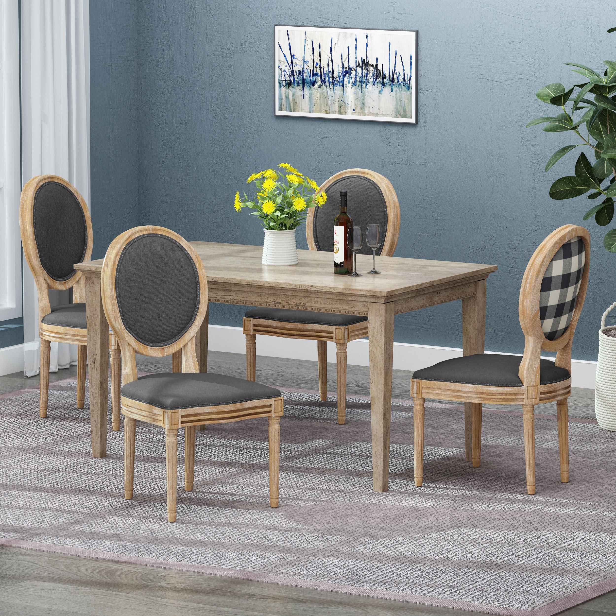 Lariya French Country Dining Chairs (Set of 4)