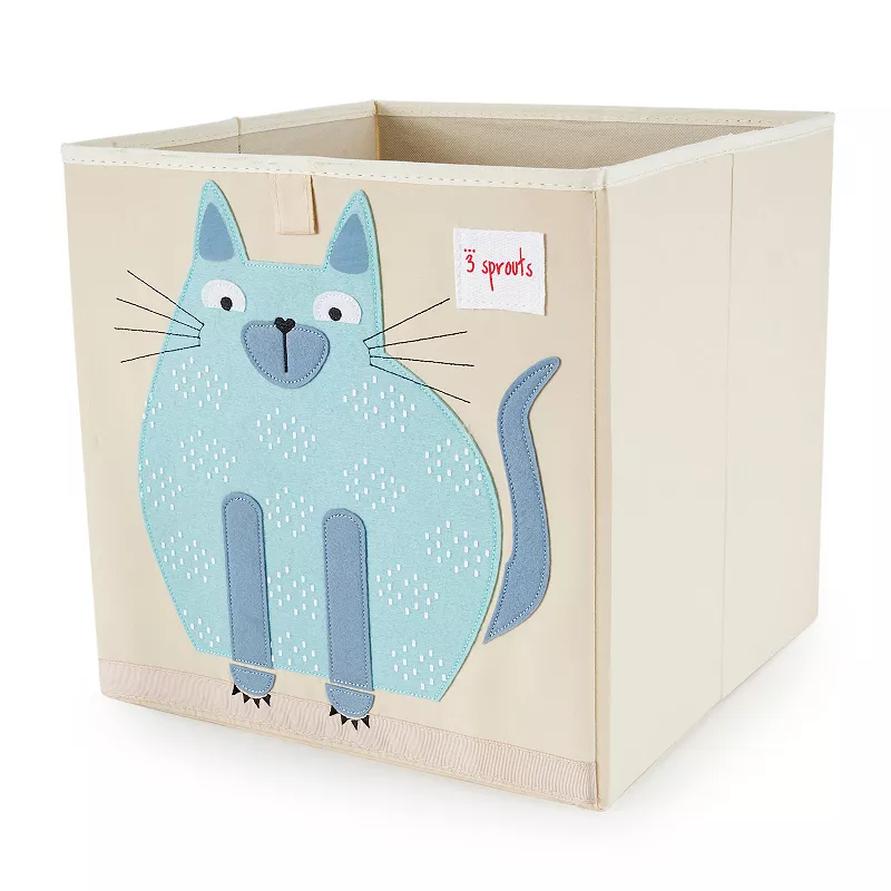 3 Sprouts Toddler Foldable Fabric Storage Cube Box Storage Bins， Cat/Dog/Mouse