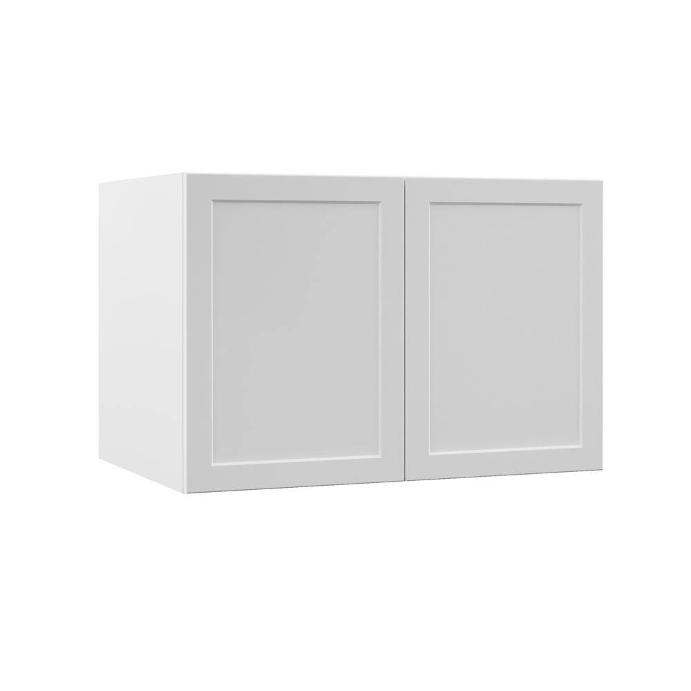 Hampton Bay Designer Series Melvern Assembled 36x24x24 in. Deep Wall Bridge Kitchen Cabinet in White W362424-MLWH