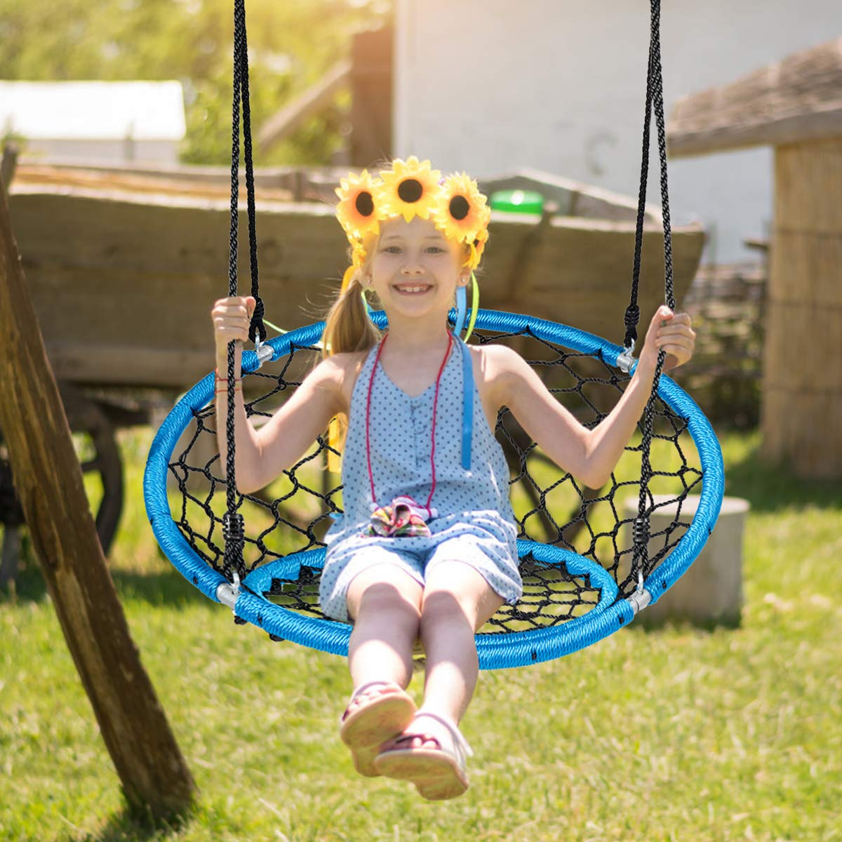 Web Chair Swing, Kids Tree Swing Set Net Hanging Swing Chair