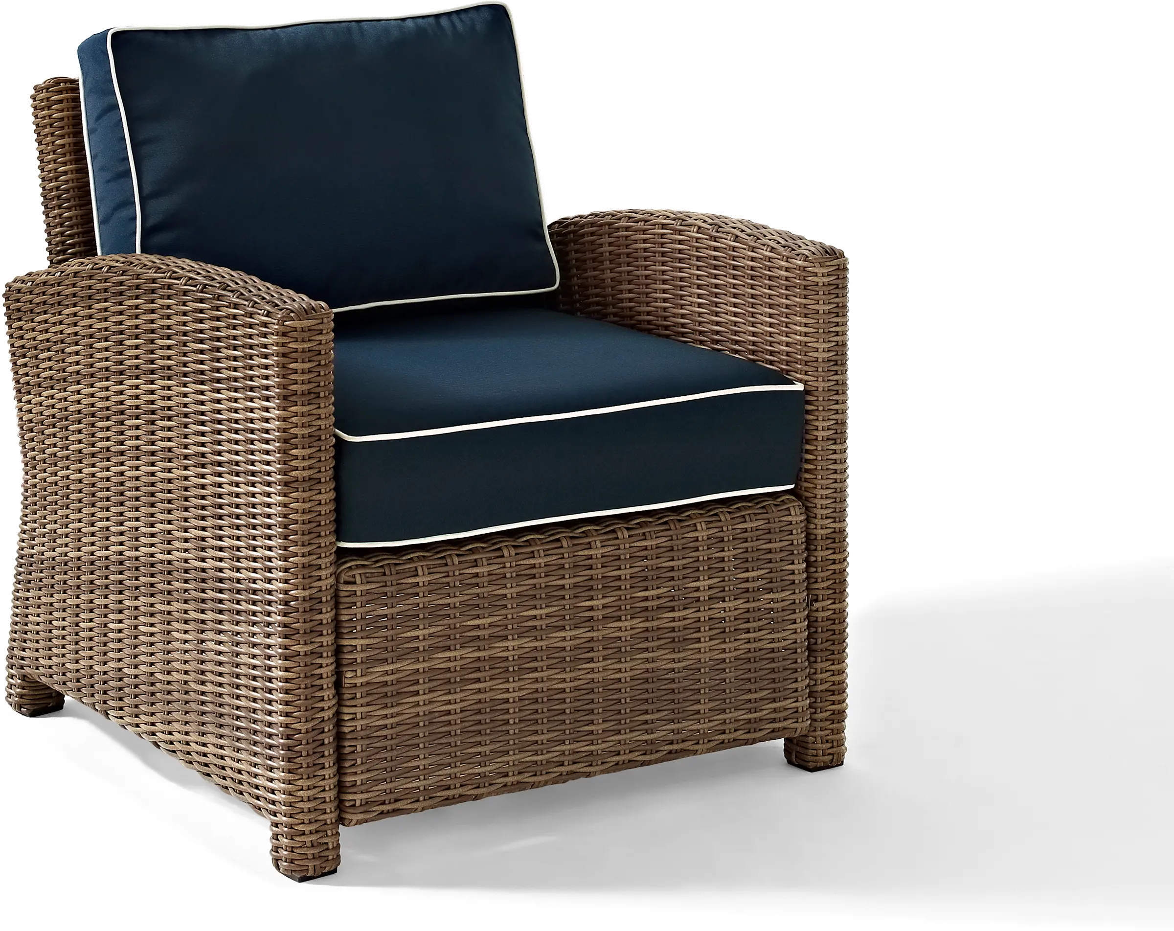 Bradenton Navy and Wicker Patio Armchair