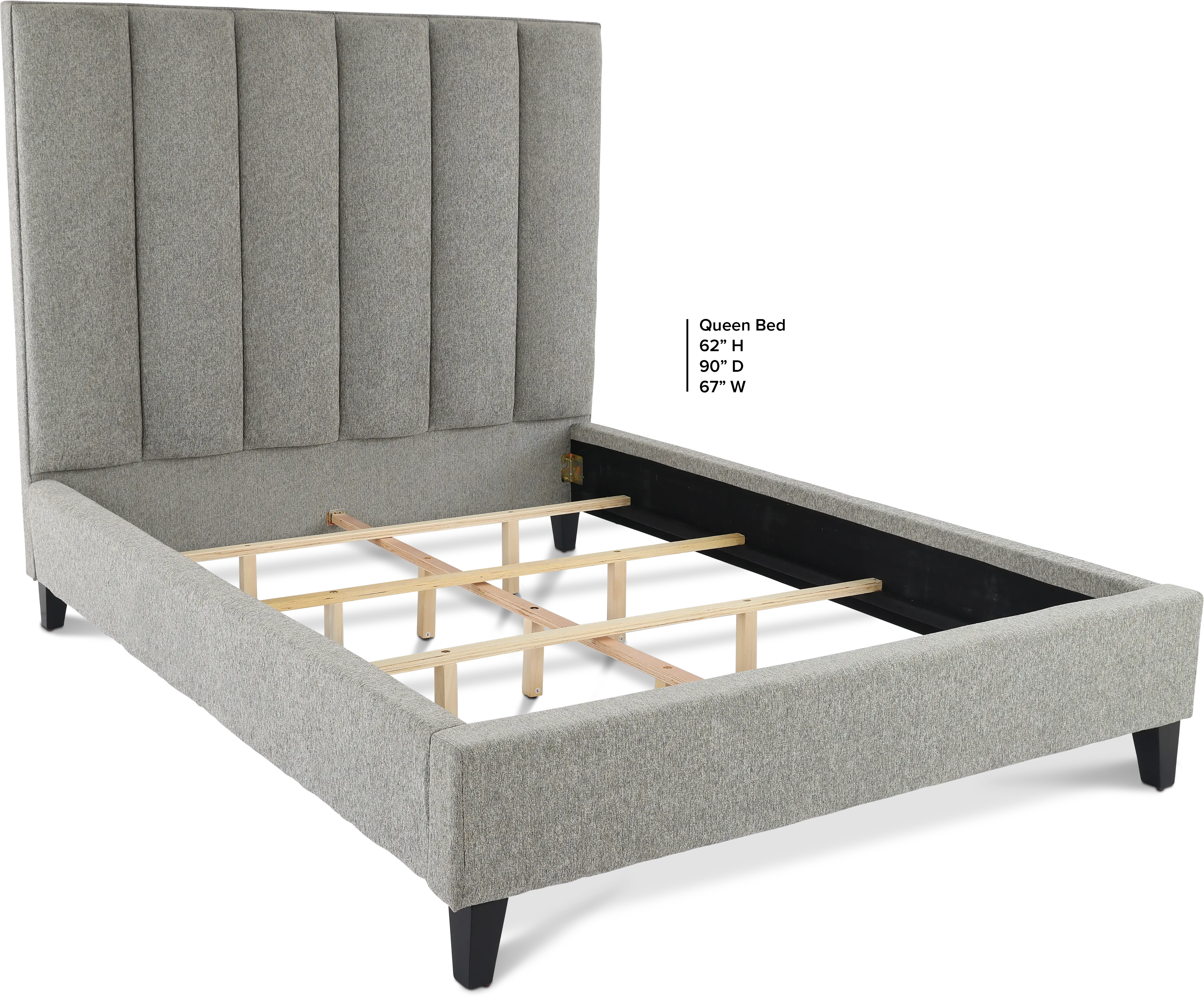 Avery Gray Queen Upholstered Bed