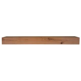 EVERMARK Expressions 4 ft. Farmhouse Alder Stain Grade Wood Shelf Mantel FMHSA-48MTL