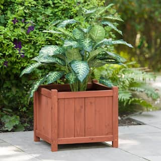 Leisure Season 18 in. Square Cedar Planter Box PB20011