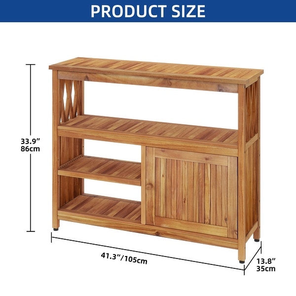 Moasis Outdoor Side Table Sideboard Acacia Wood Storage Cabinet