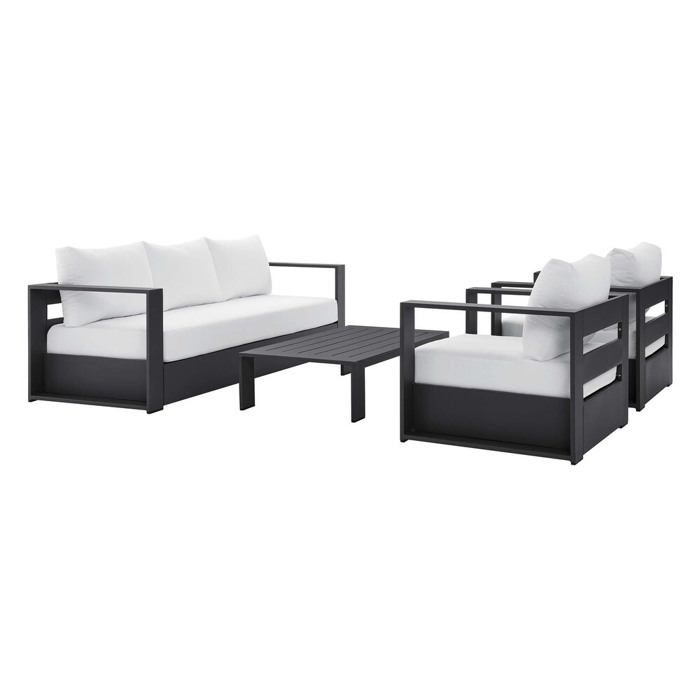 Tahoe Outdoor Aluminum 4 piece Conversation Set with Coffee Table