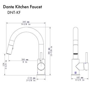 ZLINE Kitchen and Bath ZLINE Dante Kitchen Faucet in Matte Black (DNT-KF-MB) DNT-KF-MB