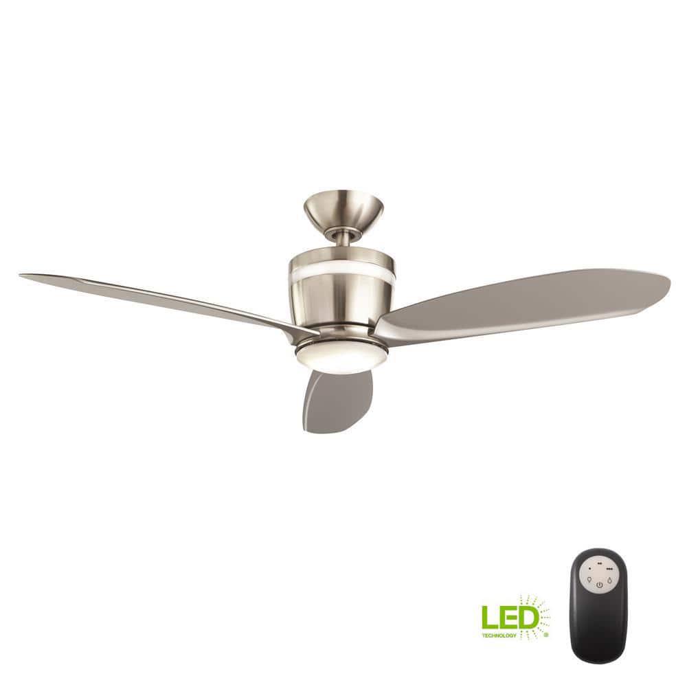 Home Decorators Collection Federigo 48 in Integrated LED Indoor Nickel Ceiling Fan with Light Kit and Remote Control