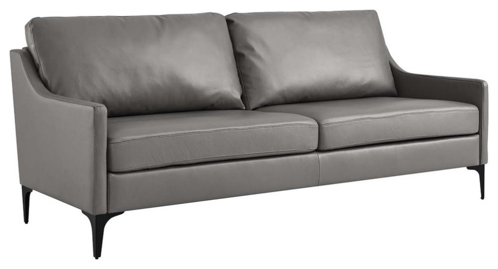 Corland Leather Sofa   Contemporary   Sofas   by BisonOffice  Houzz