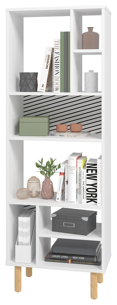 Manhattan Comfort Essex 60.23 Decor Bookcase  8 Shelves   Midcentury   Bookcases   by Manhattan Comfort  Houzz