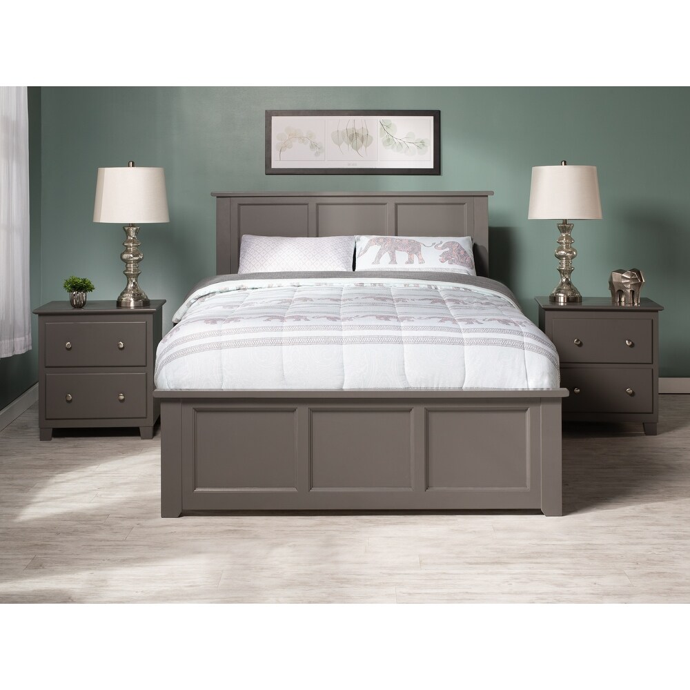 Madison Full Platform Bed with 2 Storage Drawers in Gray