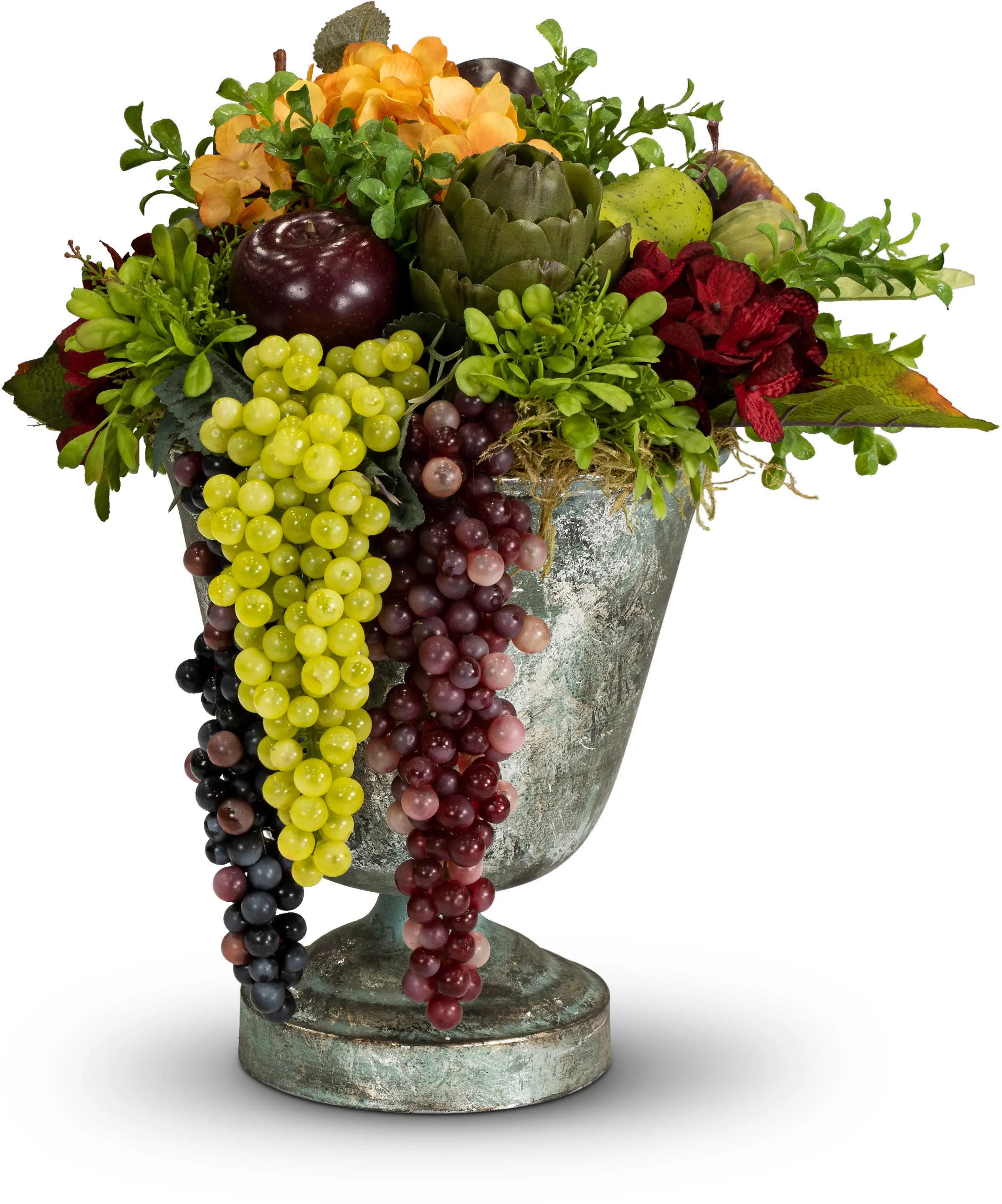 Multi Color Faux Fruit and Flower Centerpiece Arrangement