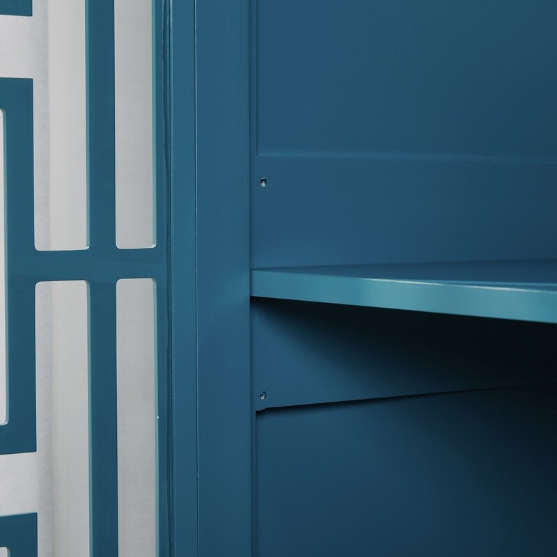 Teal Blue Storage Sideboard Cabinet Buffet with 2 Doors