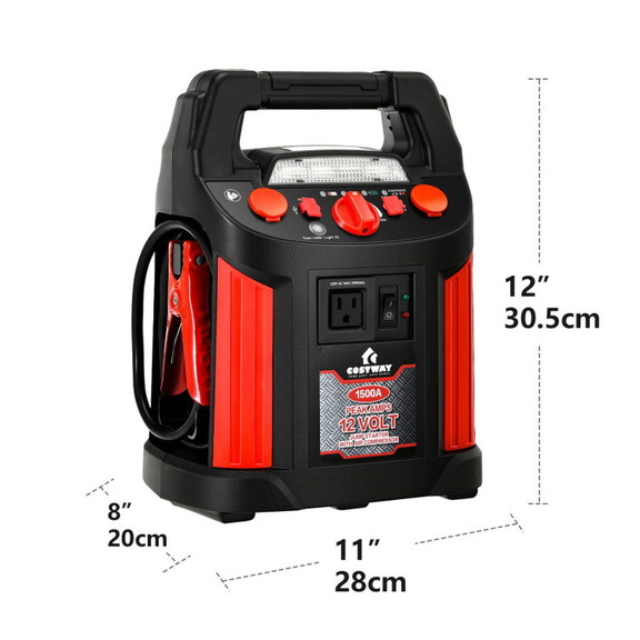 Costway 75324160 Jump Starter Air Compressor Power...