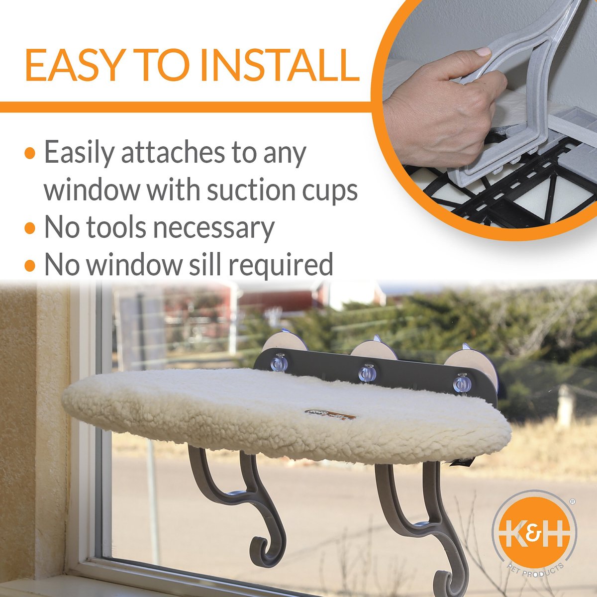 KandH Pet Products Universal Mount Cat Window Perch