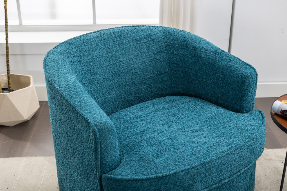 SEYNAR Modern Upholstered Swivel Barrel Armchair for Living Room   Transitional   Armchairs And Accent Chairs   by SEYNAR LLC  Houzz