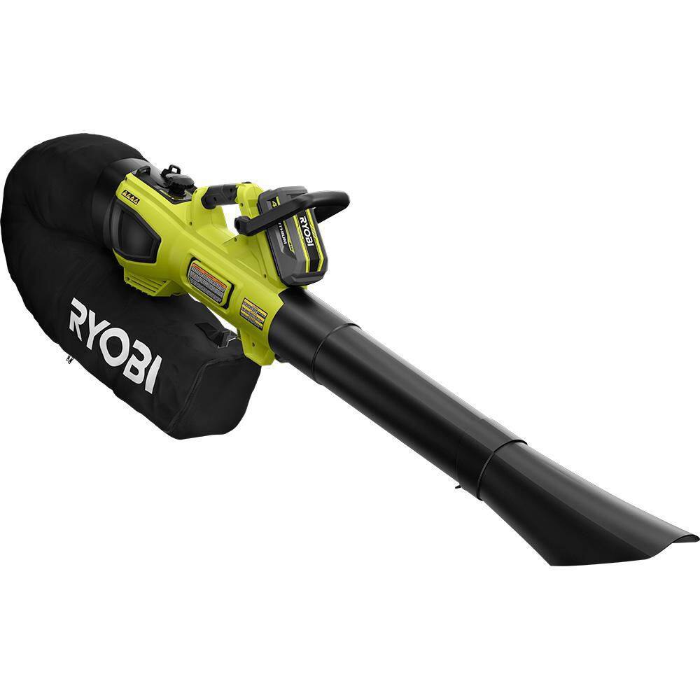 RYOBI 40-Volt HP Brushless 100 MPH 600 CFM Cordless Leaf BlowerMulcherVacuum with Lawn and Leaf Bag (Tool Only) RY404015-LB