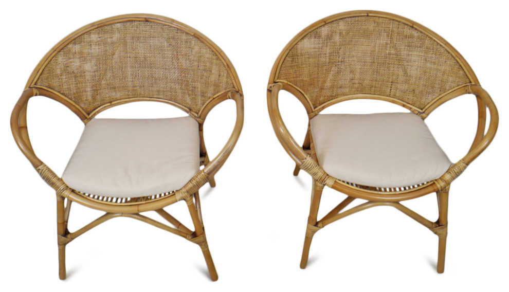 Bamboo and Rattan Ring Arm Chair   Tropical   Armchairs And Accent Chairs   by Design Mix Furniture  Houzz