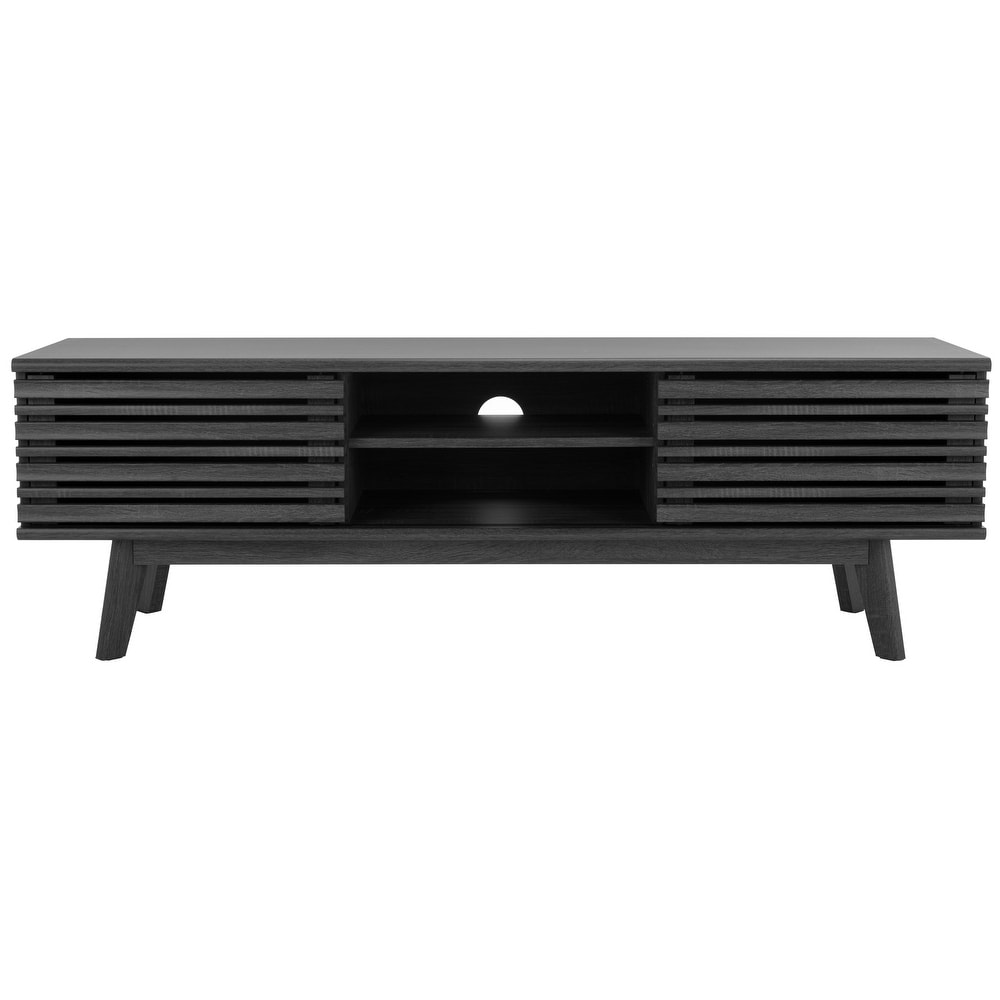 SAFAVIEH Esma Walnut 59 inch Storage Media TV Stand   59\