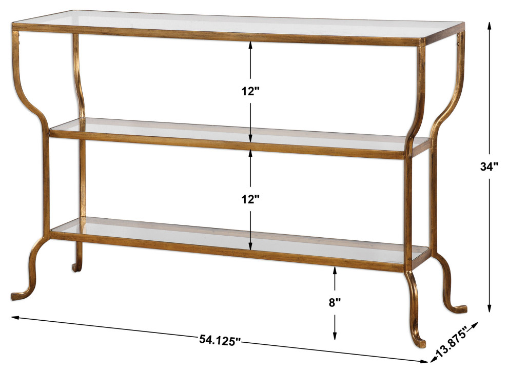 Uttermost Deline Gold Console Table   Contemporary   Console Tables   by HedgeApple  Houzz