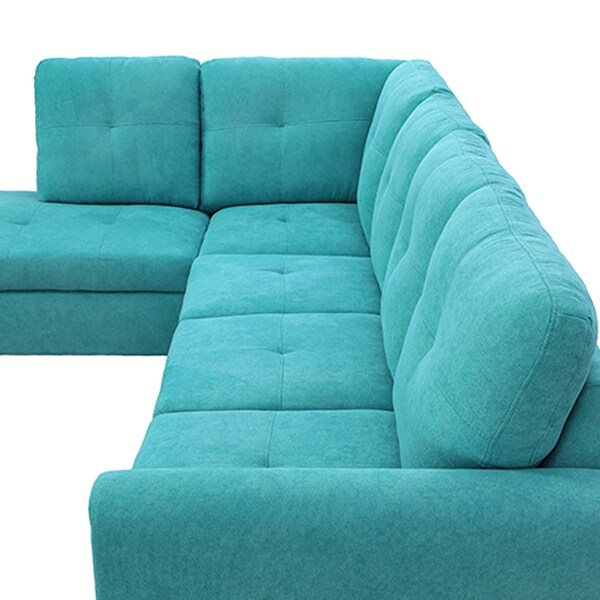 2-piece Linen L Shaped Sectional Sofa in Green