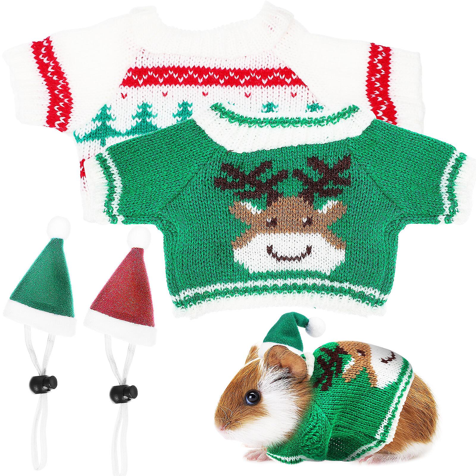 1 Set Guinea Pig Stuff Small Pet Christmas Outfit Winter Mini Sweater Bunny Costume