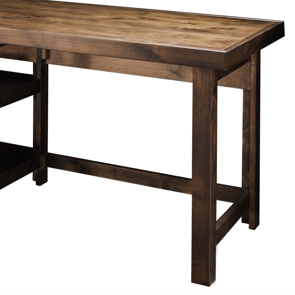 Carbon Loft 60 in. No Assembly Required Whiskey Brown Finish Solid Wood Work Station