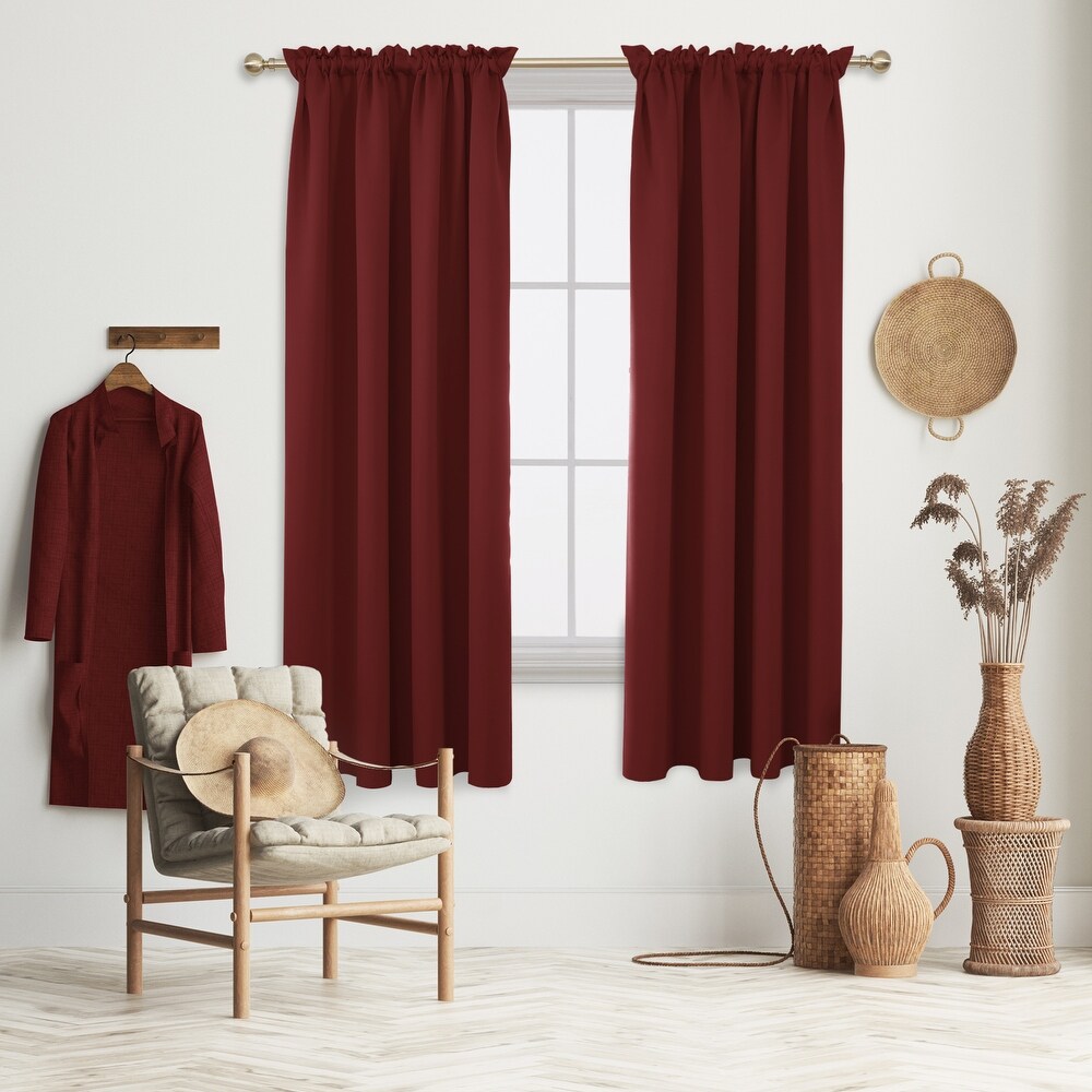 Deconovo Solid Rod Pocket 52 Width Curtain Panel Pair(2 Panel)