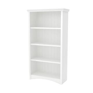 South Shore 57.62 in. Pure White Faux Wood 4-shelf Standard Bookcase with Adjustable Shelves 7360767