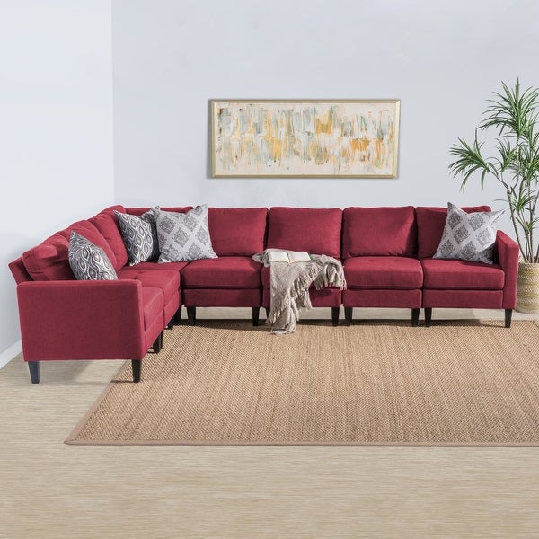 Zahra Fabric 7-piece Sectional Sofa Set by Christopher Knight Home