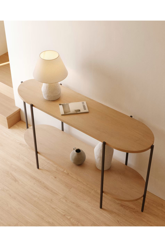 Mango Wooden Console Table  La Forma Palmia   Industrial   Console Tables   by Oroa   Distinctive Furniture  Houzz