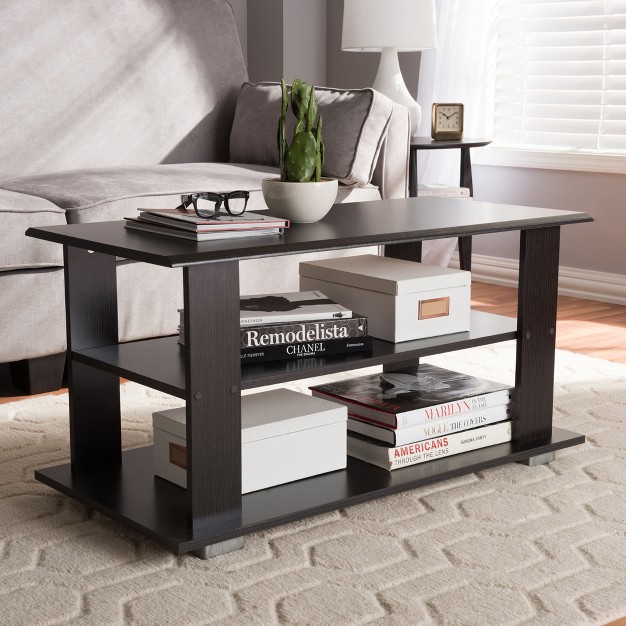 Joliette Modern And Contemporary Finished Coffee Table Dark Brown Baxton Studio