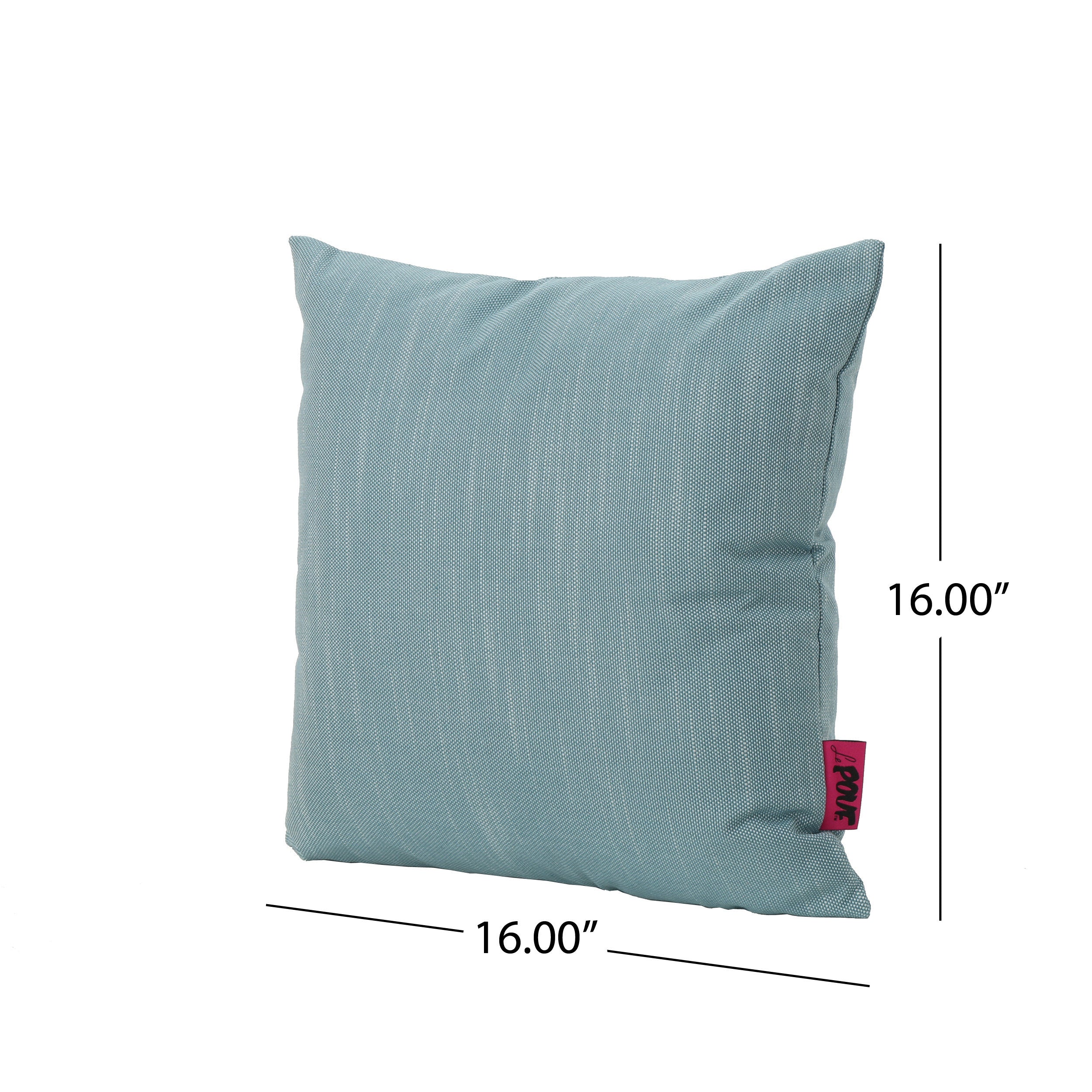 Misty Indoor Teal Water Resistant Small Square Throw Pillow