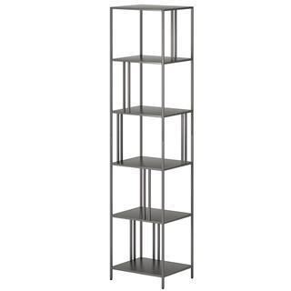 MeyerCross Ernest 76 in. Gunmetal Gray 5-Shelf Standard Bookcase BK0996