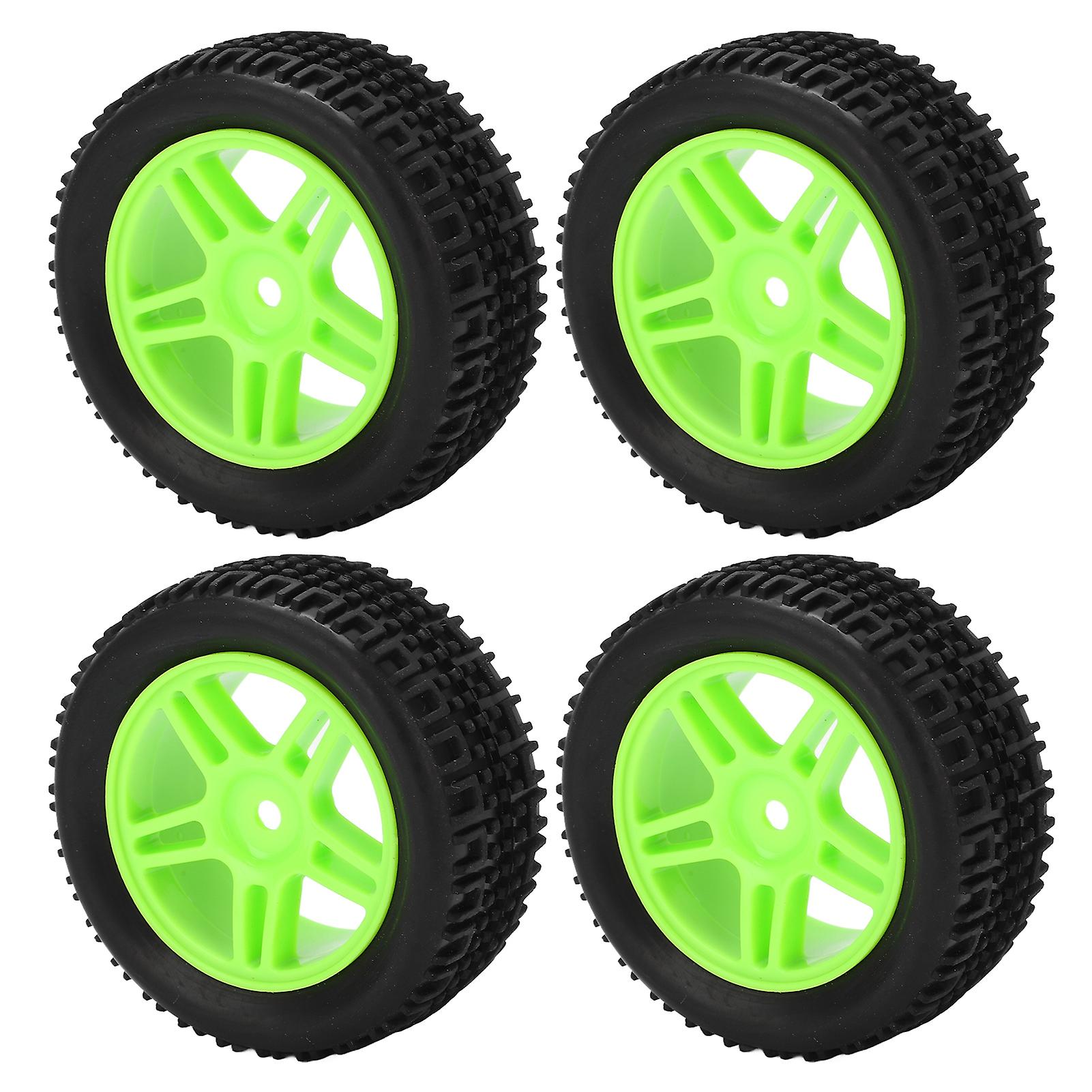 4pcs 75mm Rc Car Tire U Type Rubber Rc Vehicle Wheel Remote Control Car Tire For Wltoys 144001 1/14 Rc Cargreen