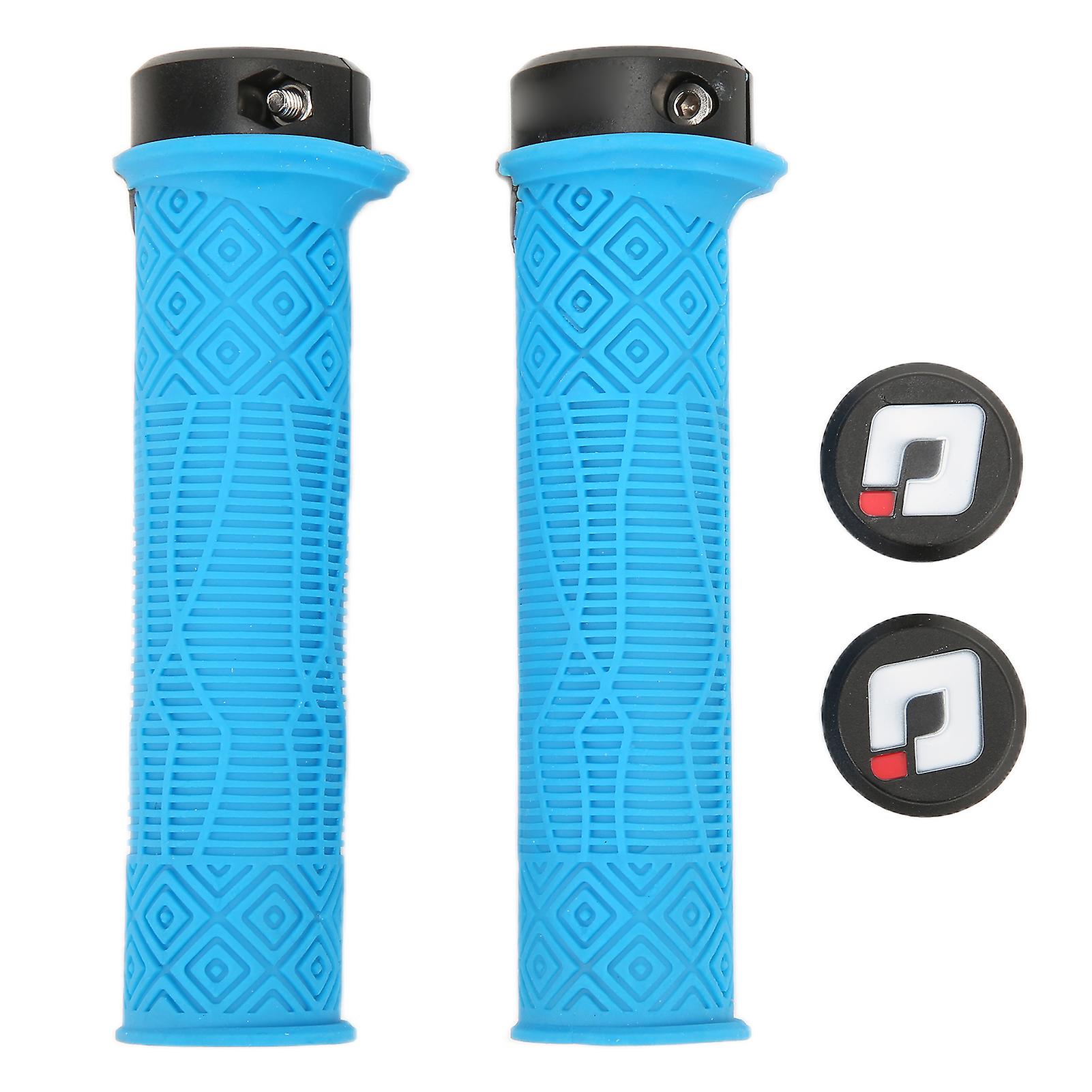 Bike Handlebar Grips Lightweight Rubber Anti Skid Handle Bicycles Grip For Bikesblue